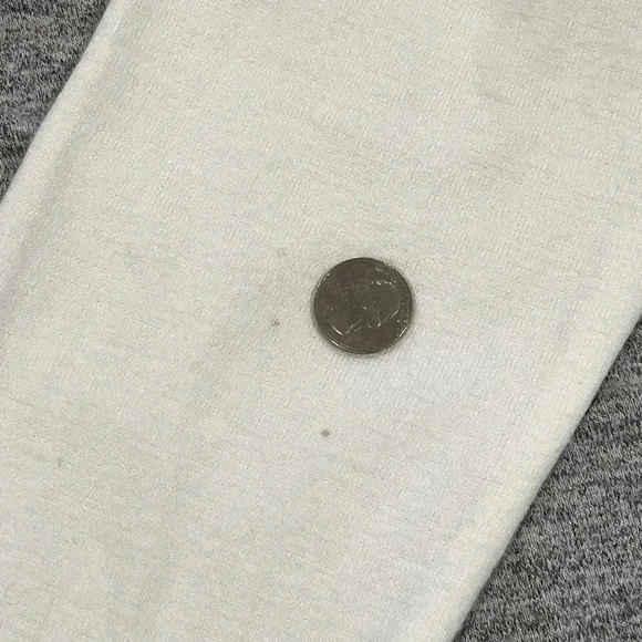 🍀2/$22 GAP Raglan Softspun Hooded Lightweight Sweater Gray White Womens Medium - Picture 8 of 12